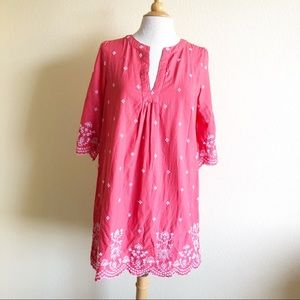 GAP Coral Embroidered Shift Dress Size MP